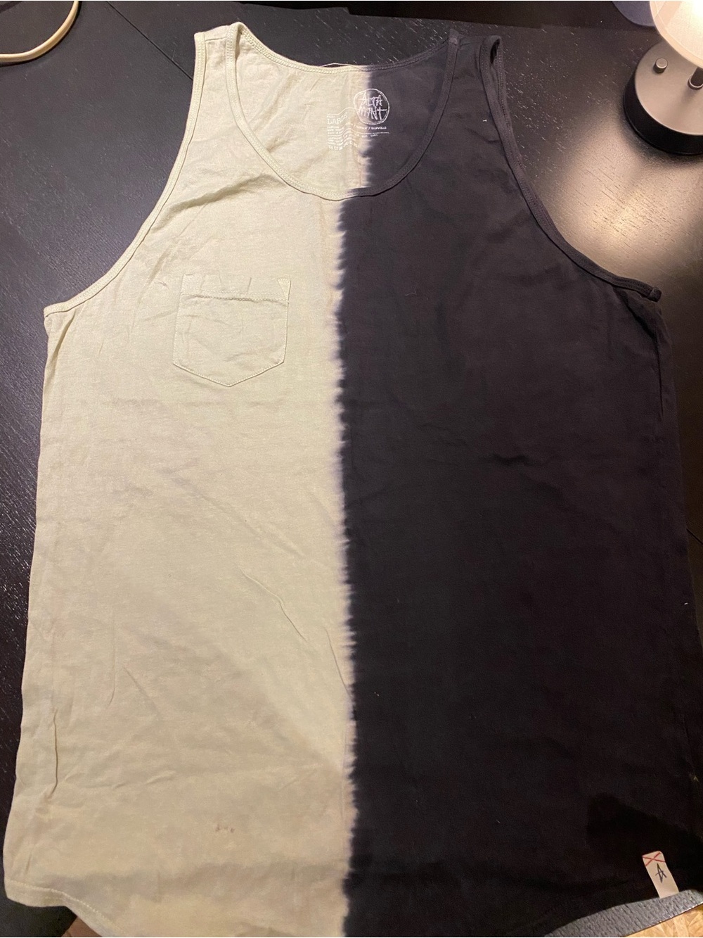 Altamont Two-Tone Tank Top in Black & Light Olive